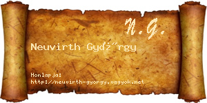 Neuvirth György névjegykártya